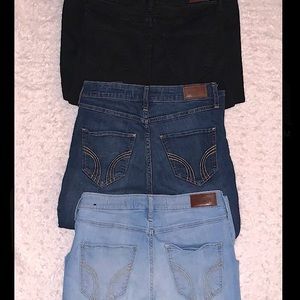 HOLLISTER CO. High-Rise Super Skinny Classic Stretch Jeans 3-PAIR BUNDLE